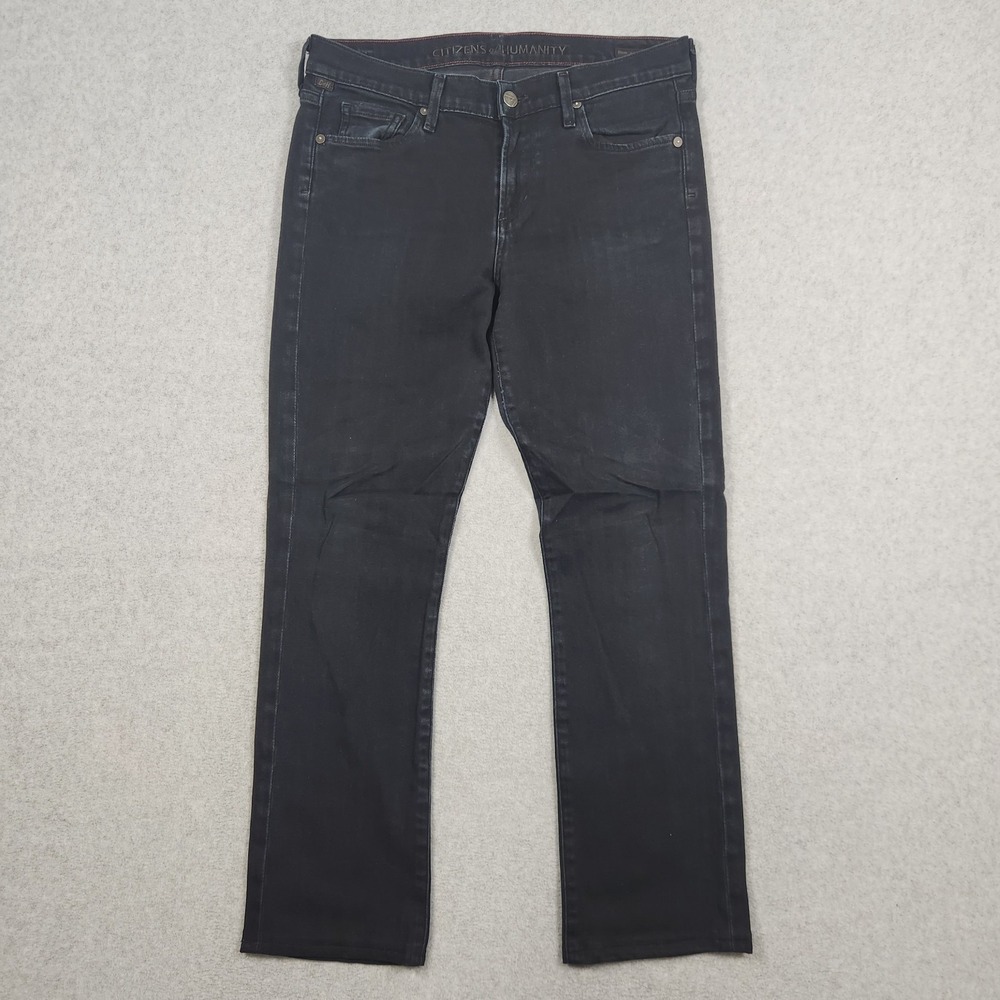 Citizens of Humanity Elson Jeans Womens 29‎ Black Medium Rise Straight Leg USA